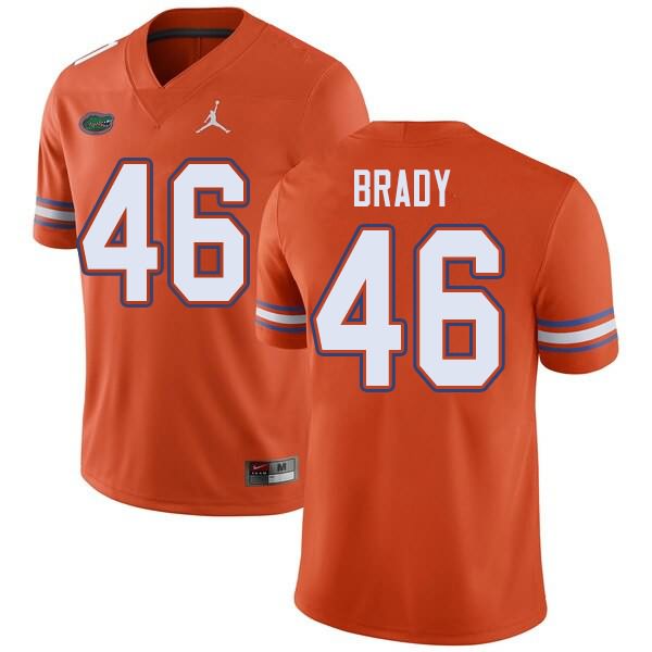 Men's NCAA Florida Gators John Brady #46 Stitched Authentic Jordan Brand Orange College Football Jersey XKH1065DG